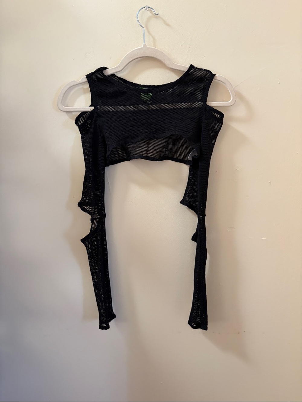 tunnel vision black fishnet mesh cut out bolero top